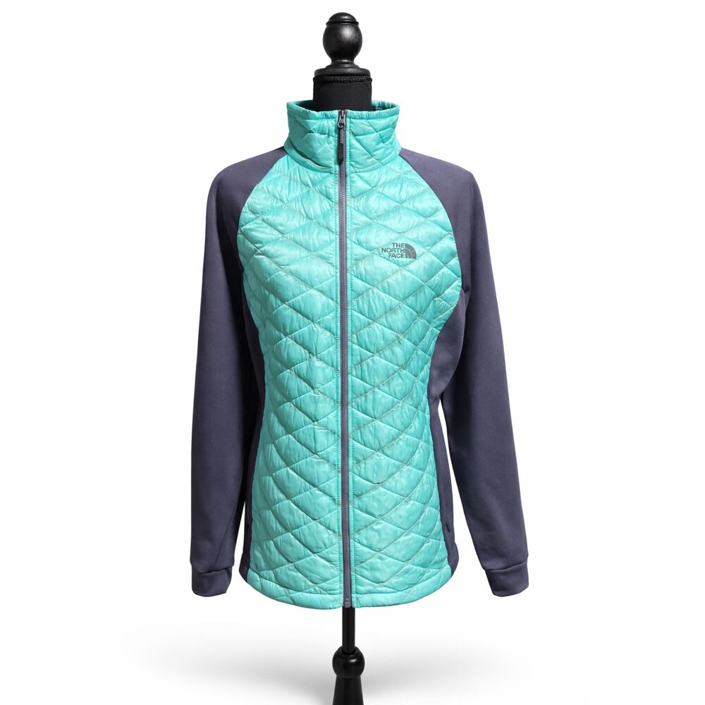 The North Face Women’s XL Quilted Hybrid Jacket Mint Gray Full Zip